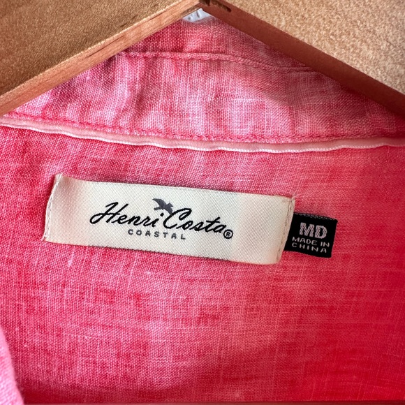 Henri Costa Coastal Rum Punch 100% Linen Button Down sz: Med NWOT - Picture 6 of 8